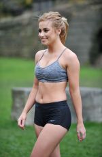 MELISSA REECES Workking Out in Short Shorts and Crop Top