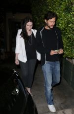 MICHELE TRACHTENBERG Leaves at Ago Restaurant in West Hollywood