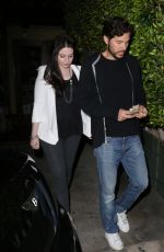 MICHELE TRACHTENBERG Leaves at Ago Restaurant in West Hollywood