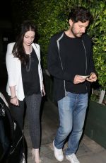 MICHELE TRACHTENBERG Leaves at Ago Restaurant in West Hollywood