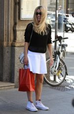 MICHELLE HUNZIKER Out Shopping in Milan 04/22/2015