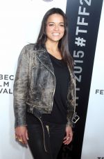 MICHELLE RODRIGUEZ at Live from New York! Premiere at 2015 Tribeca Film Festival in New York