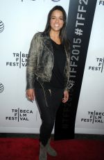 MICHELLE RODRIGUEZ at Live from New York! Premiere at 2015 Tribeca Film Festival in New York