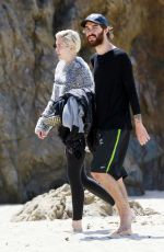 MILEY CYRUS and Patrick Schwarzenegger Out for a Walk in Northern California