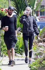 MILEY CYRUS and Patrick Schwarzenegger Out for a Walk in Northern California