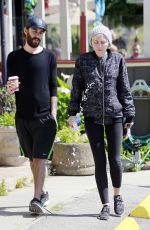 MILEY CYRUS and Patrick Schwarzenegger Out for a Walk in Northern California