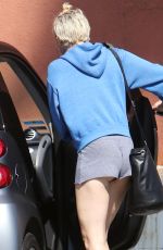 MILEY CYRUS in Shorts Out Shopping in Studio City