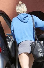 MILEY CYRUS in Shorts Out Shopping in Studio City