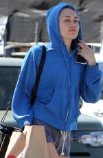 MILEY CYRUS in Shorts Out Shopping in Studio City