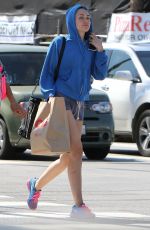 MILEY CYRUS in Shorts Out Shopping in Studio City