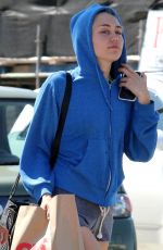 MILEY CYRUS in Shorts Out Shopping in Studio City