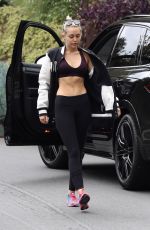 MILEY CYRUS on the Morning Workout in Studio City