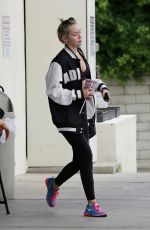 MILEY CYRUS Stopping for a Juice at Robeks in Los Angeles
