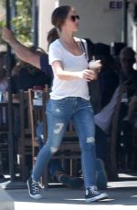 MINKA KELLY in Ripped Jeans Out for Lunch in West Hollywood