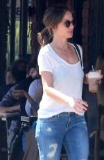 MINKA KELLY in Ripped Jeans Out for Lunch in West Hollywood