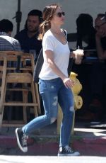 MINKA KELLY in Ripped Jeans Out for Lunch in West Hollywood