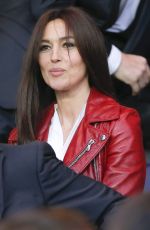 MONICA BELLUCCI at Paris SG vs FC Barcelona Game at Parc Des Princes in Paris