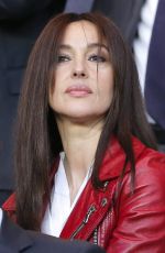 MONICA BELLUCCI at Paris SG vs FC Barcelona Game at Parc Des Princes in Paris