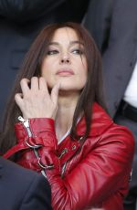 MONICA BELLUCCI at Paris SG vs FC Barcelona Game at Parc Des Princes in Paris