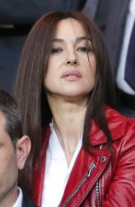 MONICA BELLUCCI at Paris SG vs FC Barcelona Game at Parc Des Princes in Paris