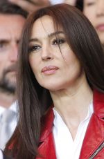 MONICA BELLUCCI at Paris SG vs FC Barcelona Game at Parc Des Princes in Paris