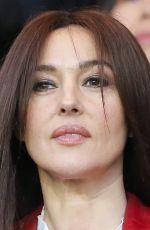 MONICA BELLUCCI at Paris SG vs FC Barcelona Game at Parc Des Princes in Paris