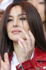 MONICA BELLUCCI at Paris SG vs FC Barcelona Game at Parc Des Princes in Paris