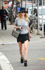NICKY HILTON in Short Skirt Out and About in New York