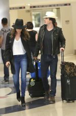 NIKKI REED and Ian Somerhalder Arrives at Los Angeles nternational Airport