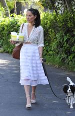 OLIVIA MUNN with Her Dog Out and About in Los Angeles 04/20/2015