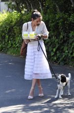 OLIVIA MUNN with Her Dog Out and About in Los Angeles 04/20/2015