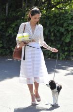 OLIVIA MUNN with Her Dog Out and About in Los Angeles 04/20/2015