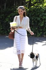 OLIVIA MUNN with Her Dog Out and About in Los Angeles 04/20/2015