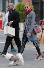 OLIVIA PALERMO Walks Her Dog Out in Soho 04/26/2015