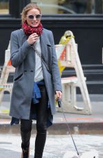 OLIVIA PALERMO Walks Her Dog Out in Soho 04/26/2015