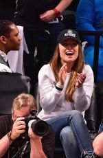 OLIVIA WILDE and Jason Sudeikis at Brooklyn Nets Game in New York