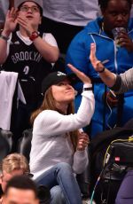 OLIVIA WILDE and Jason Sudeikis at Brooklyn Nets Game in New York
