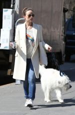 OLIVIA WILDE Walks Her Dog Out in New York