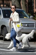 OLIVIA WILDE Walks Her Dog Out in New York