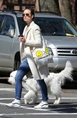 OLIVIA WILDE Walks Her Dog Out in New York