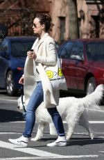 OLIVIA WILDE Walks Her Dog Out in New York