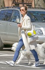 OLIVIA WILDE Walks Her Dog Out in New York