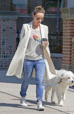 OLIVIA WILDE Walks Her Dog Out in New York