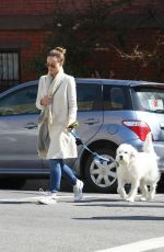 OLIVIA WILDE Walks Her Dog Out in New York