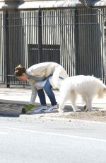 OLIVIA WILDE Walks Her Dog Out in New York