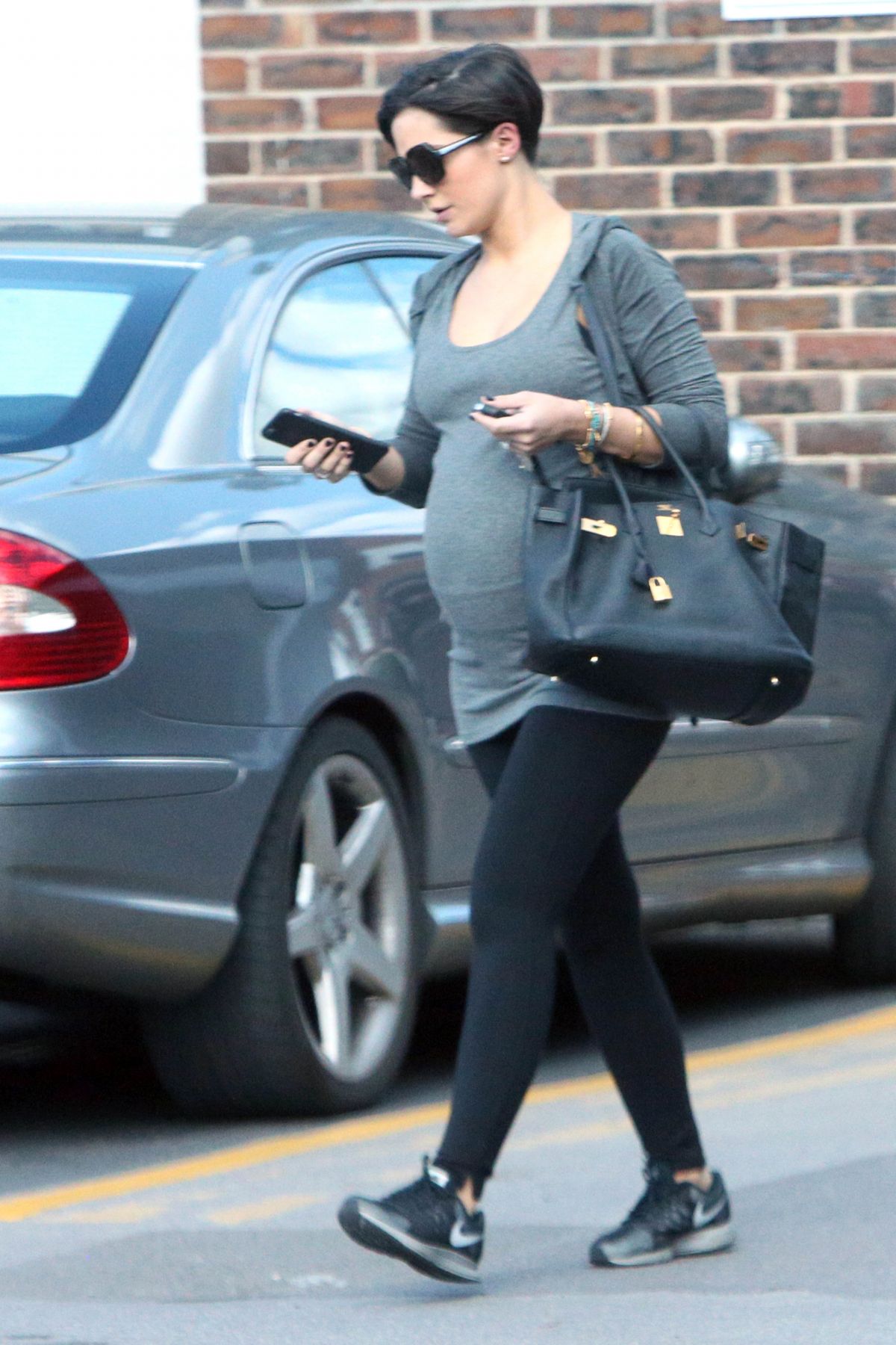 Pregnant FRANKIE SANDFORD Out and About in London 04/28/2015