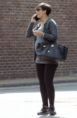 Pregnant FRANKIE SANDFORD Out and About in London 04/28/2015