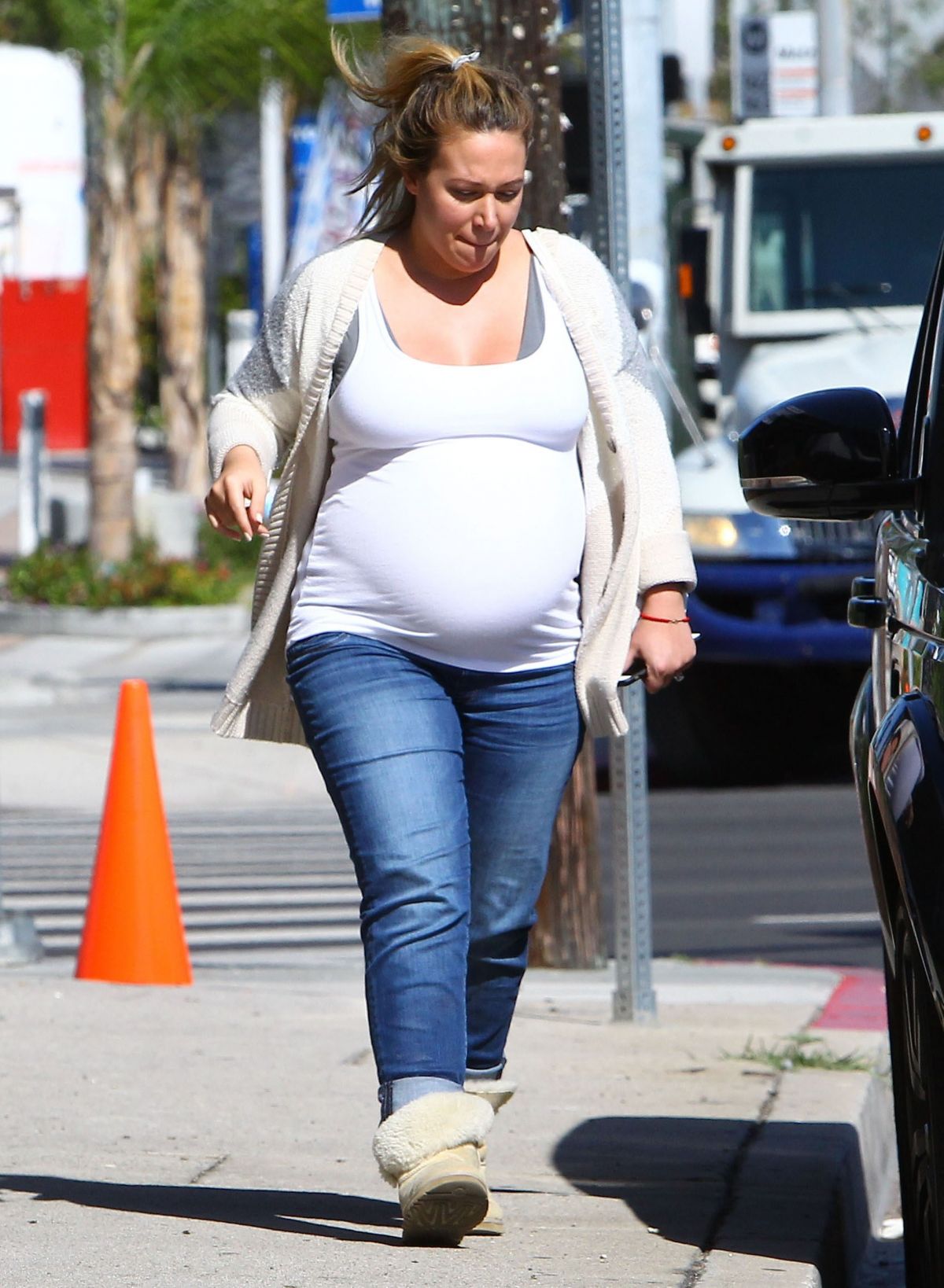 Pregnant HAYLIE DUFF Out and About in Beverly Hills.