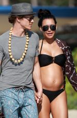Pregnant NAYA RIVERA in Bikini Out and About in Hawaii
