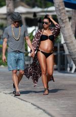 Pregnant NAYA RIVERA in Bikini Out and About in Hawaii